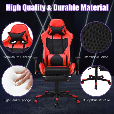 Costway Massage Gaming Chair Recliner Racing Chair W/ Massage Lumbar Support & Footrest 7 Costway Massage Gaming Chair Recliner Racing Chair W/ Massage Lumbar Support & Footrest - Image 7
