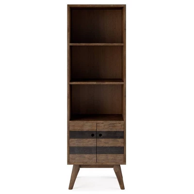 70" Wright Bookcase With Storage Rustic Natural Aged Brown-WyndenHall 8 70" Wright Bookcase With Storage Rustic Natural Aged Brown-WyndenHall - Image 8