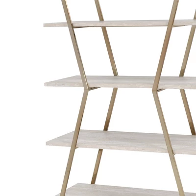 72" Favian 5 Shelf Display Bookcase Champagne - MiBasics 2 72" Favian 5 Shelf Display Bookcase Champagne - MiBasics - Image 2