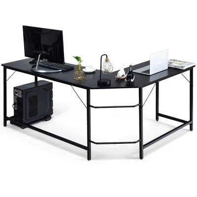 Costway L-Shaped Computer Desk Corner Workstation Study Gaming Table Home Office 4 Costway L-Shaped Computer Desk Corner Workstation Study Gaming Table Home Office - Image 4