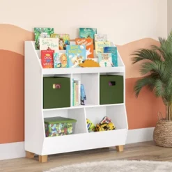 35" Kids' Catch-All Toy Organizer With Bookrack White - RiverRidge Home -WorkHaven Sales Shop GUEST 035bb2e4 3a61 4929 8887 9766e81dbb25