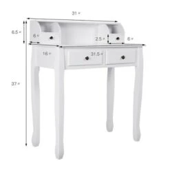 Costway Home Office Computer Desk Writing Desk With 4 Drawer White -WorkHaven Sales Shop GUEST 037b9e79 30bd 4ff0 b5fe 85c79998410d