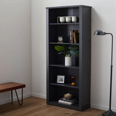 72" Elaine 5 Shelf Standard Bookcase - Brookside Home 9 72" Elaine 5 Shelf Standard Bookcase - Brookside Home - Image 9