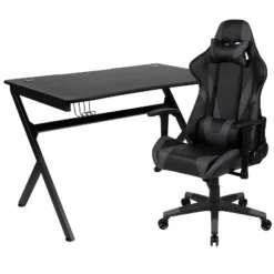 Flash Furniture Gaming Desk And Reclining Gaming Chair Set With Cup Holder, Headphone Hook & 2 Wire Management Holes -WorkHaven Sales Shop GUEST 04820f29 f7a1 4fa5 abc5 4abb677a239e