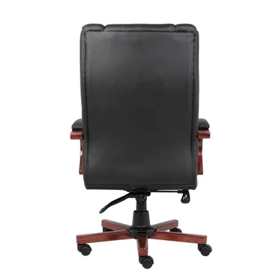 High Back Executive Wood Finished Chairs Black/Brown - Boss Office Products 5 High Back Executive Wood Finished Chairs Black/Brown - Boss Office Products - Image 5