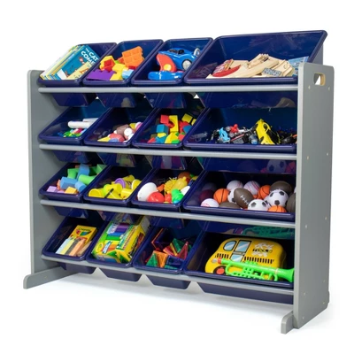 Newport Super Sized Toy Storage Organizer With 16 Storage Bins Navy/Gray - Humble Crew 1 Newport Super Sized Toy Storage Organizer With 16 Storage Bins Navy/Gray - Humble Crew