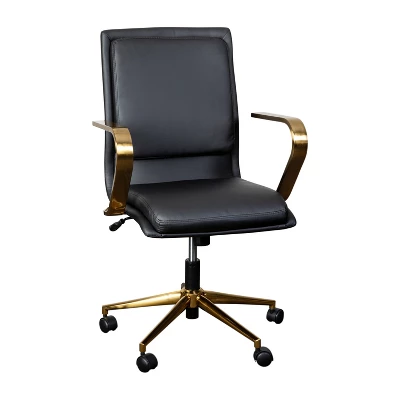 Flash Furniture James Mid-Back Designer Executive Upholstered Office Chair With Brushed Metal Base And Arms 15 Flash Furniture James Mid-Back Designer Executive Upholstered Office Chair With Brushed Metal Base And Arms - Image 15