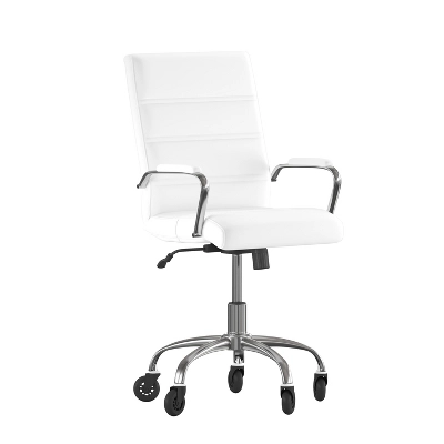Flash Furniture Camilia Mid-Back Executive Swivel Office Chair With Arms, And Transparent Roller Wheels 8 Flash Furniture Camilia Mid-Back Executive Swivel Office Chair With Arms, And Transparent Roller Wheels - Image 8