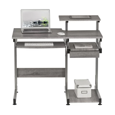 Complete Computer Workstation Desk Gray - Techni Mobili 9 Complete Computer Workstation Desk Gray - Techni Mobili - Image 9