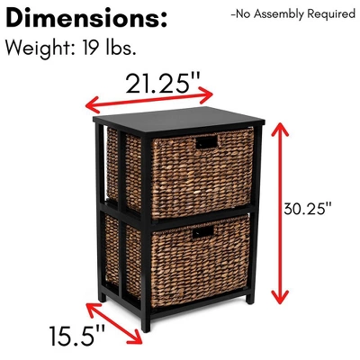 BirdRock Home 2 Tiered Hanging File Cubby With Wood Top - Brown Wash 1 BirdRock Home 2 Tiered Hanging File Cubby With Wood Top - Brown Wash