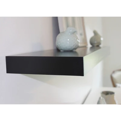 36" Decorative Floating Shelf Wall Mounted Hidden Brackets Black - Inplace 1 36" Decorative Floating Shelf Wall Mounted Hidden Brackets Black - Inplace