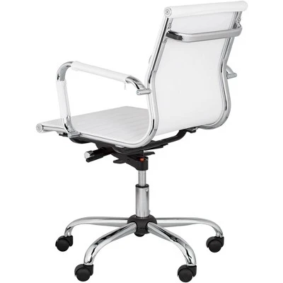 Studio 55D Modern Home Office Chair Swivel Tilt Low Back White Black Chrome Adjustable For Work Desk Home Office Computer 6 Studio 55D Modern Home Office Chair Swivel Tilt Low Back White Black Chrome Adjustable For Work Desk Home Office Computer - Image 6