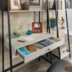 3pc Neveah Marble Ladder Desk And Bookcase Set Matte Black - Inspire Q -WorkHaven Sales Shop GUEST 067abc86 1a09 4d43 9643 7797db94c4eb