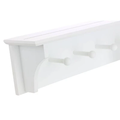 Foster Wall Shelf With Pegs - White 3 Foster Wall Shelf With Pegs - White - Image 3