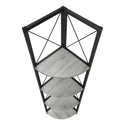 59.25" 4 Tier Mix Material X Design Etagere Bookcase - EveryRoom 6 59.25" 4 Tier Mix Material X Design Etagere Bookcase - EveryRoom - Image 6