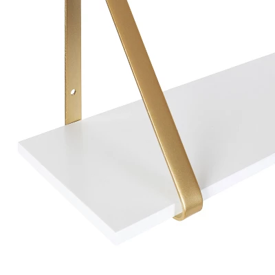 27.5" X 8.2" 2pk Soloman Wooden Shelf Set With Brackets - Kate & Laurel All Things Decor 2 27.5" X 8.2" 2pk Soloman Wooden Shelf Set With Brackets - Kate & Laurel All Things Decor - Image 2