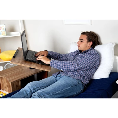 Mind Reader Bedside Workstation Adjustable Desk Nightstand, Wood Finish 5 Mind Reader Bedside Workstation Adjustable Desk Nightstand, Wood Finish - Image 5