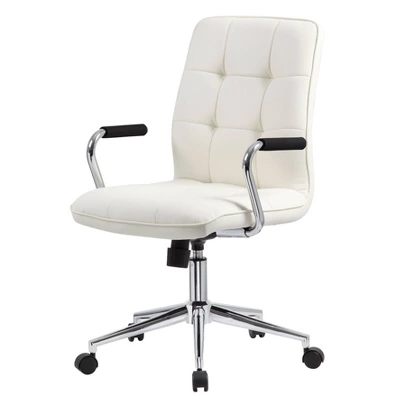 Modern Office Chair With Chrome Arms White - Boss Office Products 1 Modern Office Chair With Chrome Arms White - Boss Office Products