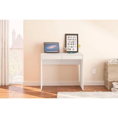 Tijuca 2 Drawer Compact Student Desk White - Polifurniture 5 Tijuca 2 Drawer Compact Student Desk White - Polifurniture - Image 5