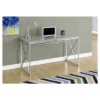Chrome Metal Computer Desk - Dark Taupe - EveryRoom