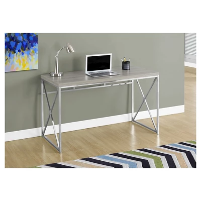 Chrome Metal Computer Desk - Dark Taupe - EveryRoom 1 Chrome Metal Computer Desk - Dark Taupe - EveryRoom