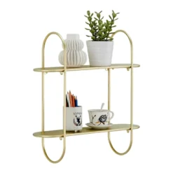 20" 2 Tier Warm Metal Hanging Bracket Wall Mounted Shelf Gold - Danya B. 17 20" 2 Tier Warm Metal Hanging Bracket Wall Mounted Shelf Gold - Danya B. -WorkHaven Sales Shop GUEST 0875ec14 f47f 4170 8168 0168df0d2e66