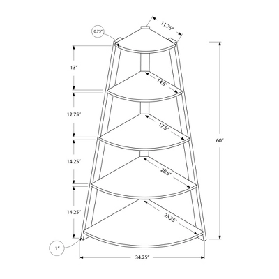 Bookcase With Corner Étagère 70" - EveryRoom® 3 Bookcase With Corner Étagère 70" - EveryRoom® - Image 3