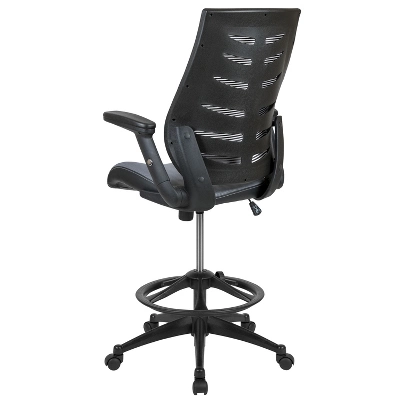 Flash Furniture High Back Mesh Spine-Back Ergonomic Drafting Chair With Adjustable Foot Ring And Adjustable Flip-Up Arms 10 Flash Furniture High Back Mesh Spine-Back Ergonomic Drafting Chair With Adjustable Foot Ring And Adjustable Flip-Up Arms - Image 10