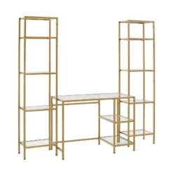 3pc Aimee Desk And Etagere Set Soft Gold - Crosley 13 3pc Aimee Desk And Etagere Set Soft Gold - Crosley -WorkHaven Sales Shop GUEST 0951d268 4eee 47b7 ab54 83e00409f6f3