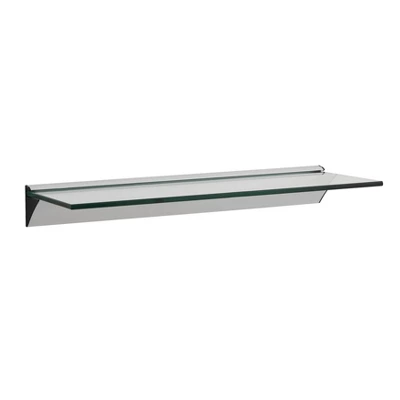 Floating Glass Shelf On Aluminum Bar Clear - Danya B. 5 Floating Glass Shelf On Aluminum Bar Clear - Danya B. - Image 5