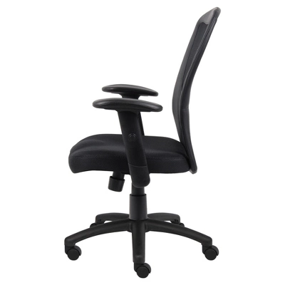 Mesh Task Chair With Adjustable Arms Black - Boss Office Products 2 Mesh Task Chair With Adjustable Arms Black - Boss Office Products - Image 2