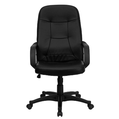 Emma And Oliver High Back Black Glove Vinyl Executive Swivel Office Chair With Arms 8 Emma And Oliver High Back Black Glove Vinyl Executive Swivel Office Chair With Arms - Image 8