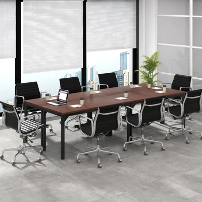 Costway Set Of 4 55" Conference Table Office Computer Study Desk Metal Base Meeting Room 2 Costway Set Of 4 55" Conference Table Office Computer Study Desk Metal Base Meeting Room - Image 2