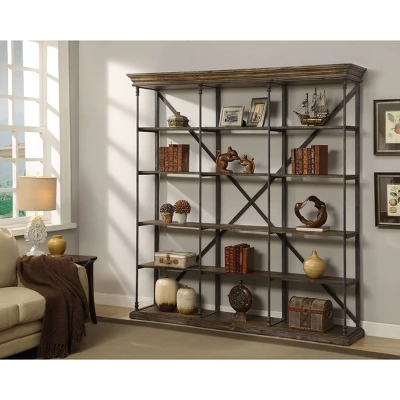 86.5" Corbett Large Bookcase Brown - Treasure Trove Accents 2 86.5" Corbett Large Bookcase Brown - Treasure Trove Accents - Image 2