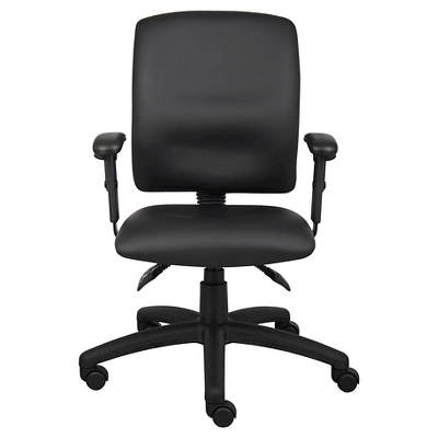 Multi-Function Fabric Task Chair With Adjustable Arms Black - Boss Office Products 2 Multi-Function Fabric Task Chair With Adjustable Arms Black - Boss Office Products - Image 2