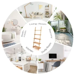 Costway 5-Tier Ladder Shelf Bamboo Bookshelf Wall-Leaning Storage Display Plant Stand -WorkHaven Sales Shop GUEST 0ac2d55c 9e2d 4bad b40d d5b77fac4b6d