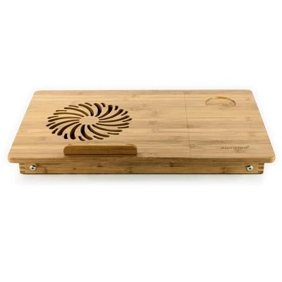 Aleratec 15-inch Natural Bamboo Tablet & Laptop Stand - Up, Lap Desk Cooling Stand W/ Fan 2 Aleratec 15-inch Natural Bamboo Tablet & Laptop Stand - Up, Lap Desk Cooling Stand W/ Fan - Image 2