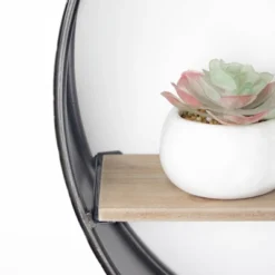 33" Round Metal And Wood Hanging Wall Shelf Brown - American Art Decor 10 33" Round Metal And Wood Hanging Wall Shelf Brown - American Art Decor -WorkHaven Sales Shop GUEST 0bf9259e 0a12 4e94 912c b07d009d4649