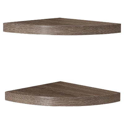 (Set Of 2) 11.5" X 1.5" Radial Floating Corner Shelves - Danya B. 5 (Set Of 2) 11.5" X 1.5" Radial Floating Corner Shelves - Danya B. - Image 5