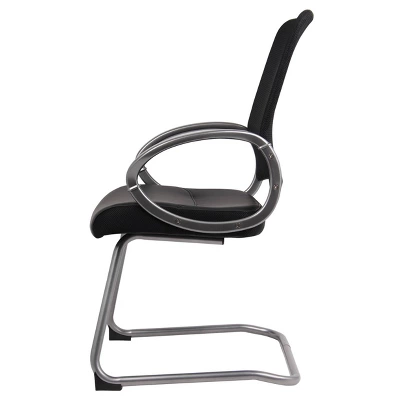 Mesh Back With Pewter Finish Guest Chair Black - Boss Office Products 5 Mesh Back With Pewter Finish Guest Chair Black - Boss Office Products - Image 5