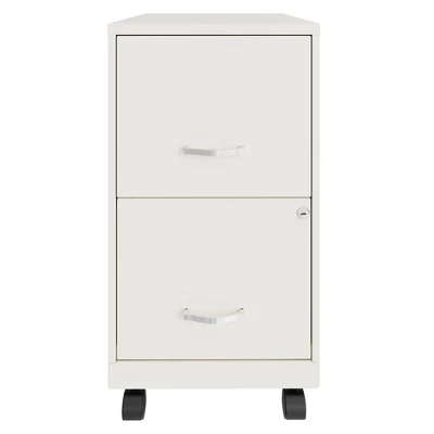 Space Solutions 18 Inch Wide Metal Mobile Organizer File Cabinet For Office Supplies And Hanging File Folders With 2 File Drawers, Pearl White 1 Space Solutions 18 Inch Wide Metal Mobile Organizer File Cabinet For Office Supplies And Hanging File Folders With 2 File Drawers, Pearl White
