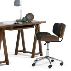 Perry Bentwood Office Chair Black/Natural - WyndenHall