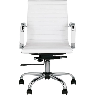 Studio 55D Modern Home Office Chair Swivel Tilt Low Back White Black Chrome Adjustable For Work Desk Home Office Computer 7 Studio 55D Modern Home Office Chair Swivel Tilt Low Back White Black Chrome Adjustable For Work Desk Home Office Computer - Image 7