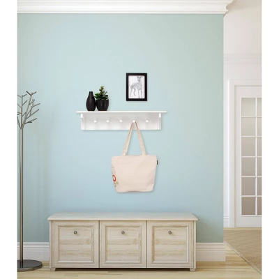 Foster Wall Shelf With Pegs - White 5 Foster Wall Shelf With Pegs - White - Image 5