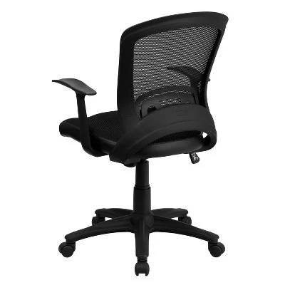 Emma And Oliver Mid-Back Designer Black Mesh Swivel Task Office Chair With Arms 6 Emma And Oliver Mid-Back Designer Black Mesh Swivel Task Office Chair With Arms - Image 6