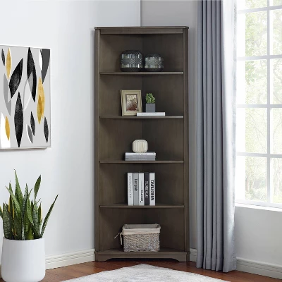 78" Dundrum 5 Shelf Corner Bookcase - HOMES: Inside + Out 1 78" Dundrum 5 Shelf Corner Bookcase - HOMES: Inside + Out