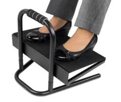 Mount-It! Height Adjustable Foot Rest For Standing And Sitting, Under The Desk Footrest With Handle And Six Height Settings, Anti-Slip Padded Surface