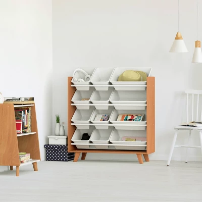 Morgan Mid-Century 2 Shelf Bookcase Wood/White - Humble Crew 8 Morgan Mid-Century 2 Shelf Bookcase Wood/White - Humble Crew - Image 8