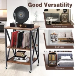 Costway 3-tier Rolling Turntable Stand Vinyl Record Storage Shelf With 3 Dividers & Wheels 12 Costway 3-tier Rolling Turntable Stand Vinyl Record Storage Shelf With 3 Dividers & Wheels -WorkHaven Sales Shop GUEST 1243eaf9 0880 47e4 82f6 54ec078b031b