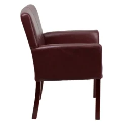 Emma And Oliver Leather Executive Side Reception Chair With Mahogany Legs -WorkHaven Sales Shop GUEST 1252e819 a097 4363 bdc7 e655ebf52e4d